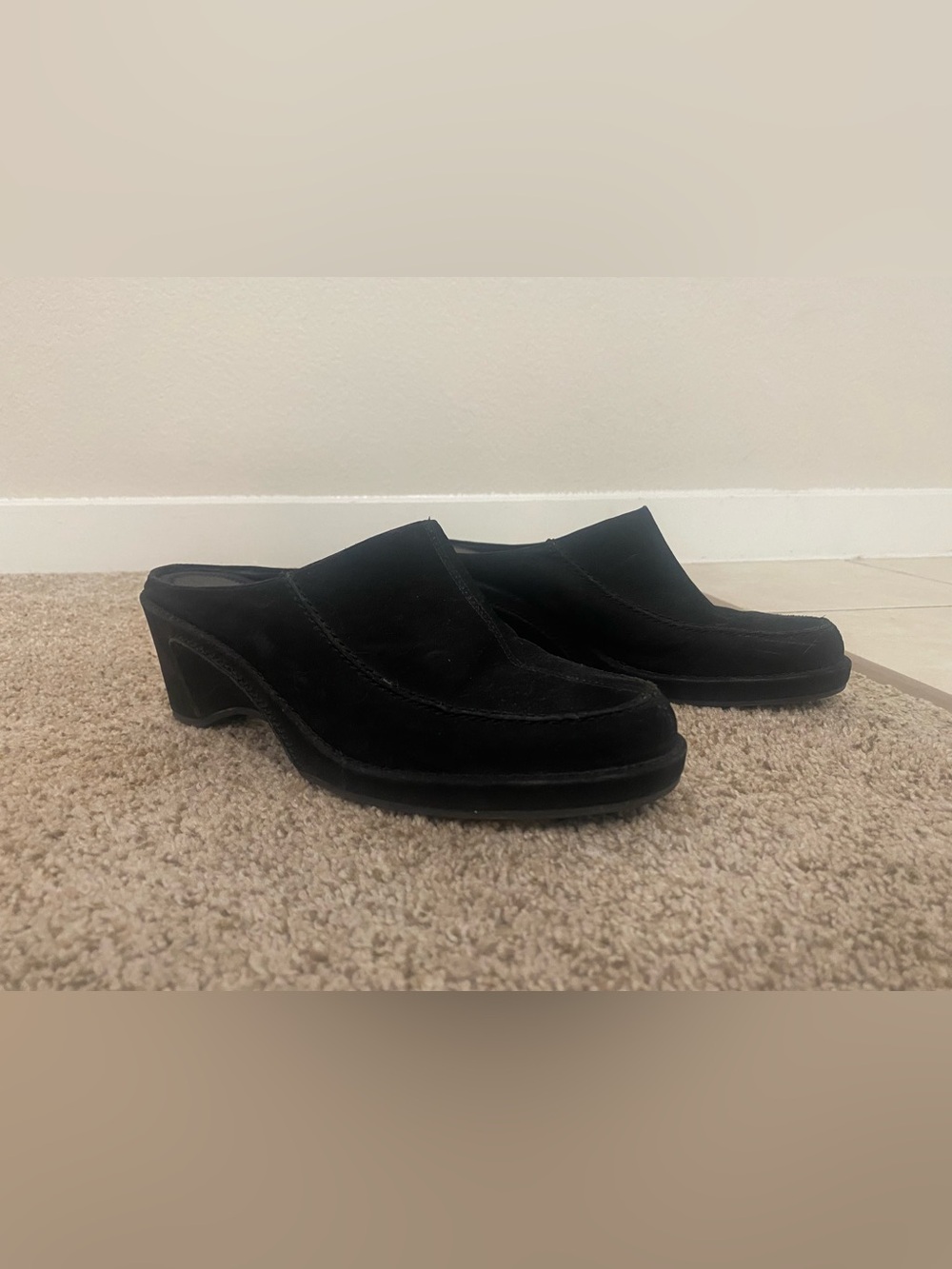 Black Suede clog stilled shoe